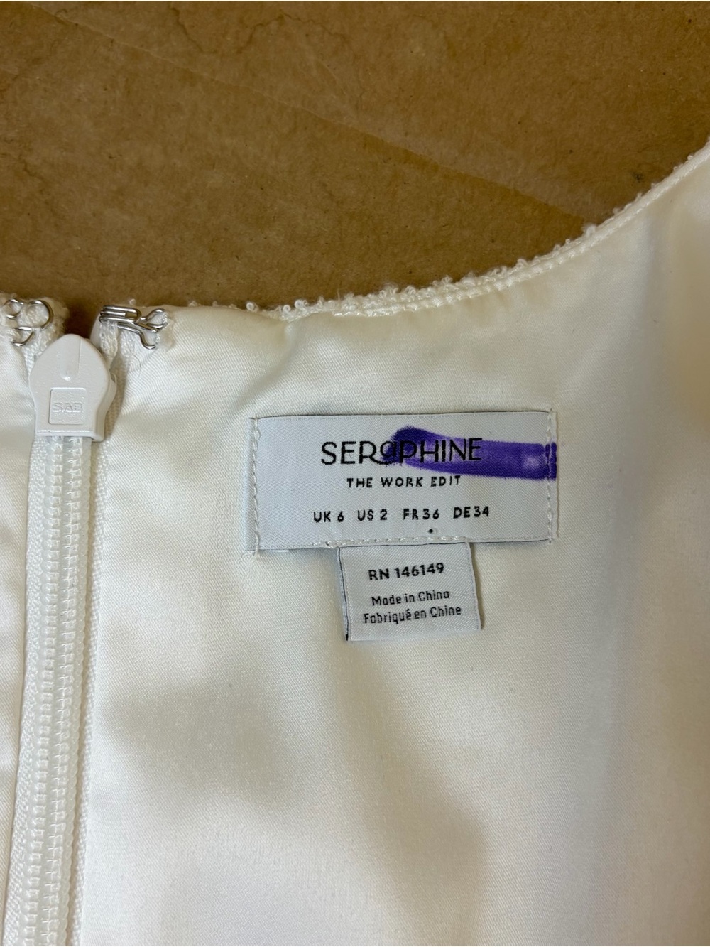 Seraphine Fauna Tweed Maternity Dress in White - Picture 8 of 9